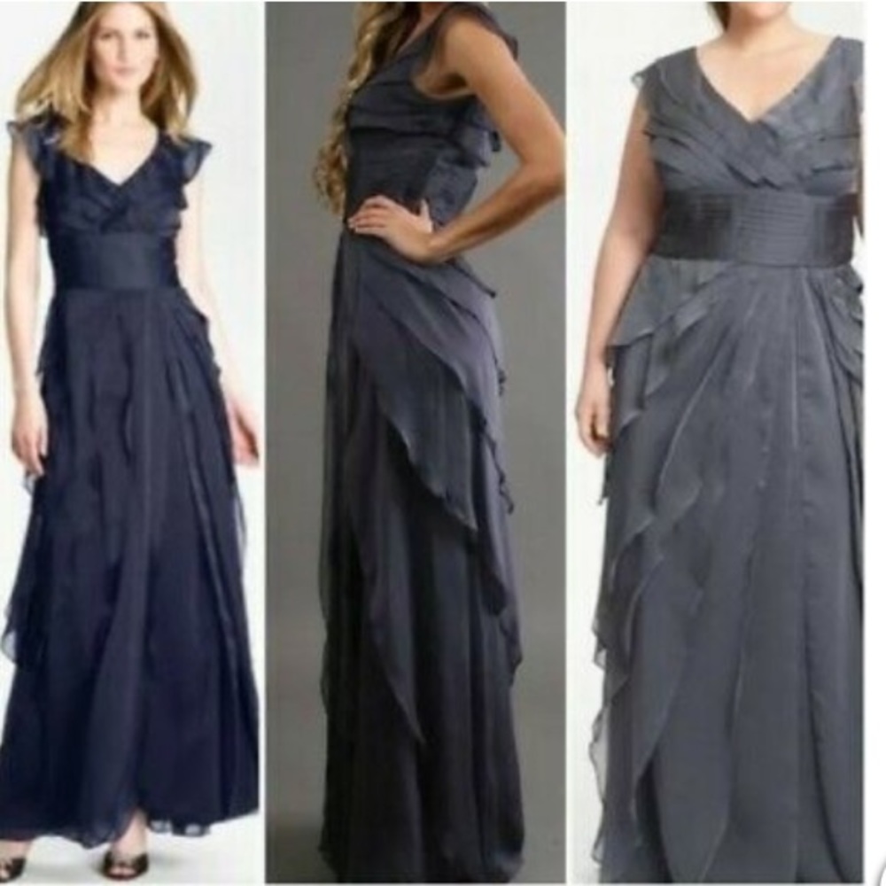 New ADRIANNA PAPELL Occasions Tiered Chiffon Dress 14